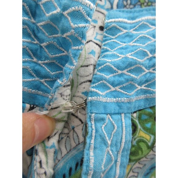 St Tropez West Top 1X Plus Linen Tank Paisley Boho Embroidered * - Picture 8 of 10